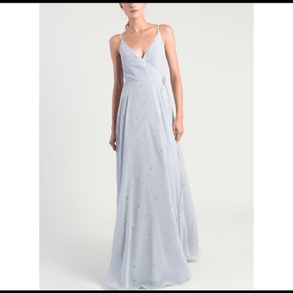 Jenny Yoo James Ditsy Floral Wrap Gown
